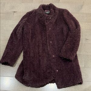 Kenneth Cole Rich purple fuzzy Teddy Jacket. EUC Sz S